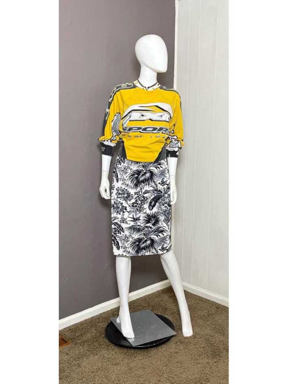 Y2K Floral Neoprene Pencil Skirt by Catherine Maladrino